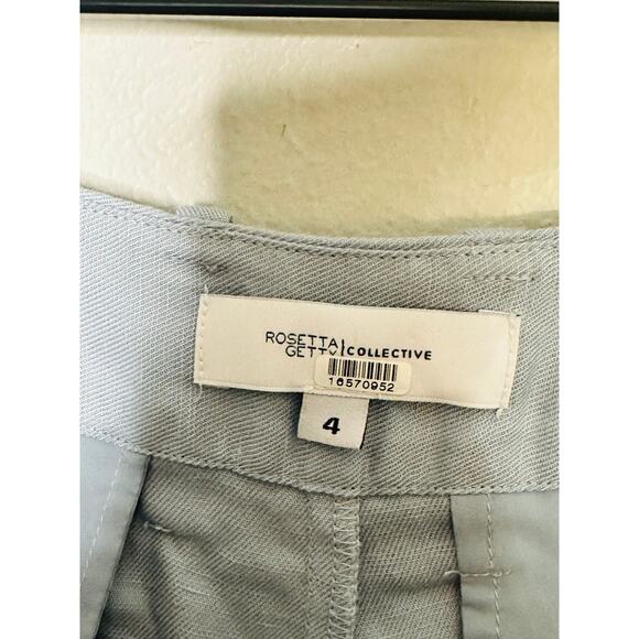 ROSETTA GETTY Women's Light Blue Linen Front Zip Wide Leg Trouser Pants Size 4 - Picture 7 of 14